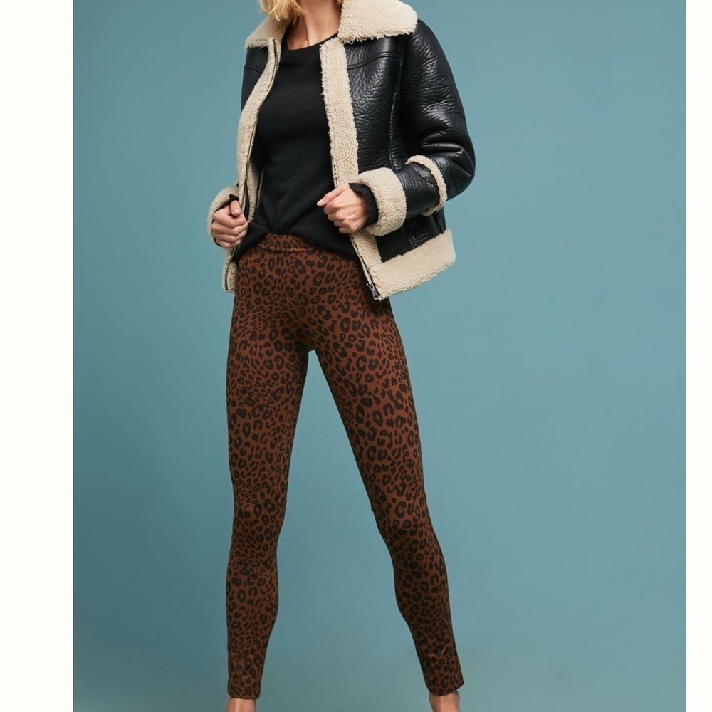 Anthropologie Brown Leopard Print Leggings